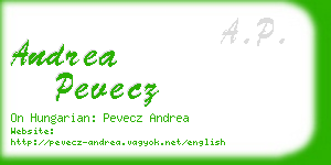 andrea pevecz business card